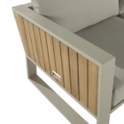 Conjunto de Sofá com Mesa de Centro e Poltrona para Jardim 144x61,5cm Elani 6 Lugares Alumínio e Teca Bege Naterial