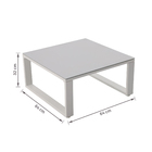 Conjunto de Sofá com Bancos e Mesa de Centro para Jardim 135x67cm Odyssea 7 Lugares Alumínio Branco e Cinza Naterial