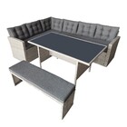 Conjunto para Jardim Aço Rattan Maldivas 4 Peças Cinza