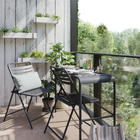 Conjunto para Jardim Aparador com 2 Cadeiras Dobráveis Aço Cinza Café II Naterial