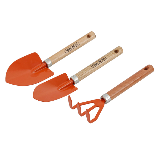 Conjunto para Jardim Cabo Madeira 3 Peças 7,5x14x40cm Tramontina