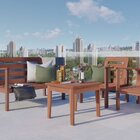 Conjunto Para Jardim Com 1 Sofá 2 Poltronas 1 Mesa De Centro