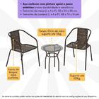 Conjunto Para Jardim Com Mesa De Centro Vidro 50cm E 2 Cadeir