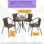 Conjunto Para Jardim Com Mesa Vidro 60cm E 4 Cadeiras Junco S