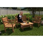 Conjunto Para Jardim Curvato De Madeira Eucalipto 4 Peças Est