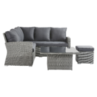 Conjunto para Jardim Davos Rattan e Aluminio Cinza 3 peças Naterial