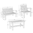 Conjunto Para Jardim De Madeira Eucalipto 4 Peças Estofado Na