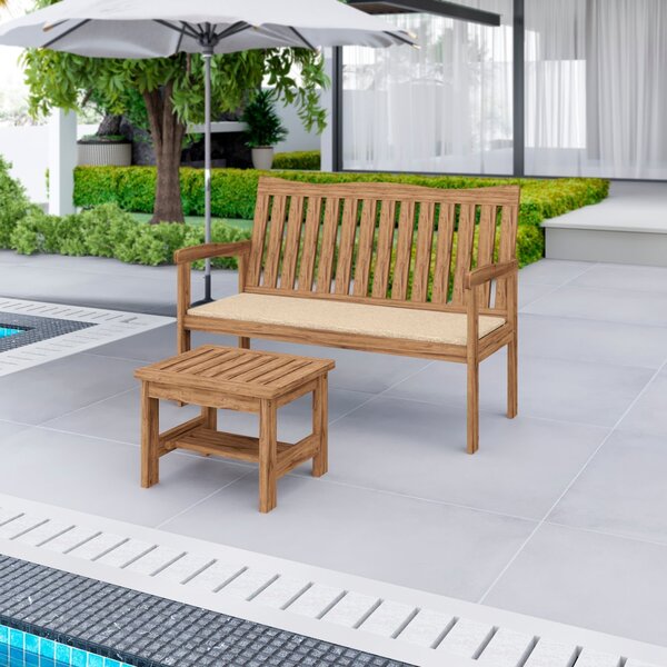 Conjunto Para Jardim De Madeira Eucalipto Solaris Com Almofad