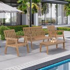 Conjunto Para Jardim Família 4 Peças 3 Poltronas 1 Mesa De Ce