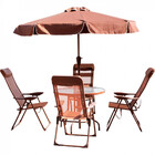 Conjunto Para Jardim Mônaco Mesa + 4 Cadeiras + Ombrelone 2m