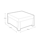 Conjunto para Jardim Plástico 3 peças Corfu Balcony Preto