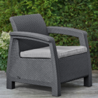 Conjunto para Jardim Plástico 3 peças Corfu Balcony Preto