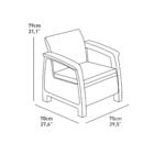 Conjunto para Jardim Plástico 3 peças Corfu Balcony Preto