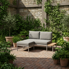 Conjunto para Jardim Sofá e Mesa 2 Lugares Alumínio e Eucalipto Compenhagen Importado