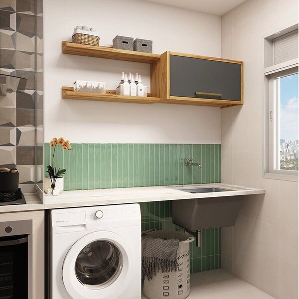 Conjunto Para Lavanderia Com 2 Peças 100% Mdf Vicenza Espress