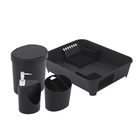 Conjunto para Pia de Cozinha 4 Peças Plástico Preto Basic&Flat Coza