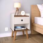 Conjunto Para Quarto Cabeceira Casal 1,40 Realeza Areia Com 2