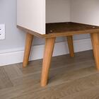 Conjunto Para Quarto Cabeceira Casal 1,40 Realeza Areia Com 2