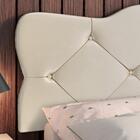 Conjunto Para Quarto Cabeceira Casal 1,40 Realeza Areia Com 2