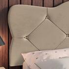 Conjunto Para Quarto Cabeceira Casal 1,40 Realeza Bege Com 2