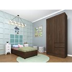 Conjunto Para Quarto Com Guarda Roupa Cama Solteiro E Mesa De