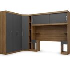 Conjunto Para Quarto Com Guarda Roupa Modular Gênova Plus Ipê