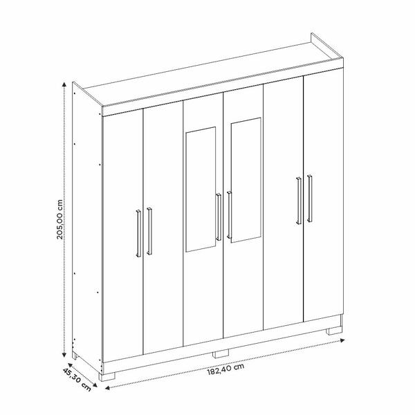 Conjunto Para Quarto Com Guarda-roupa Nt5190 E Cômoda Nt5185