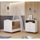 Conjunto Para Quarto De Bebê Berço Mini Cama Cômoda 3 Gavetas