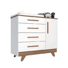 Conjunto Para Quarto De Bebê Com Cômoda E Berço Retrô  Branco