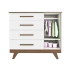 Conjunto Para Quarto De Bebê Com Cômoda E Berço Retrô  Branco