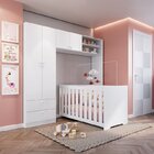 Conjunto Para Quarto De Bebê Com Guarda-roupas E Berço Com Co