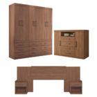 Conjunto Para Quarto De Casal Completo Toronto Jatobá