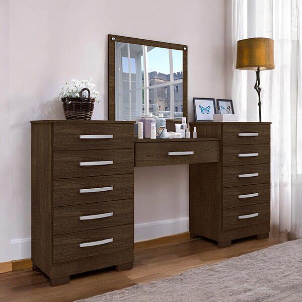 Conjunto Para Quarto De Cômodas E Penteadeira Floratta Malbec