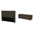Conjunto Para Quarto King Com Cabeceira Suede Viena E Calçade