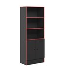 Conjunto Para Quarto Mesa E Armário Gamer Preto / Vermelho