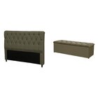 Conjunto Para Quarto Queen Com Cabeceira Suede Viena E Calçad