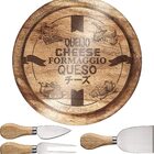 Conjunto Para Queijo 4 P/ Tábua Vidro Madeira Euro Home