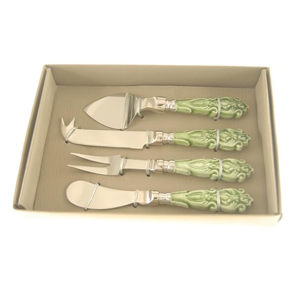 Conjunto Para Queijos  4 Peças Verde Btc