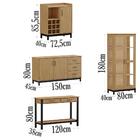 Conjunto Para Sala 4 Peças Madri 3 Em Madeira Maciça Fnt