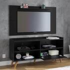 Conjunto Para Sala Com Rack Paladio E Painel Samba - Preto -