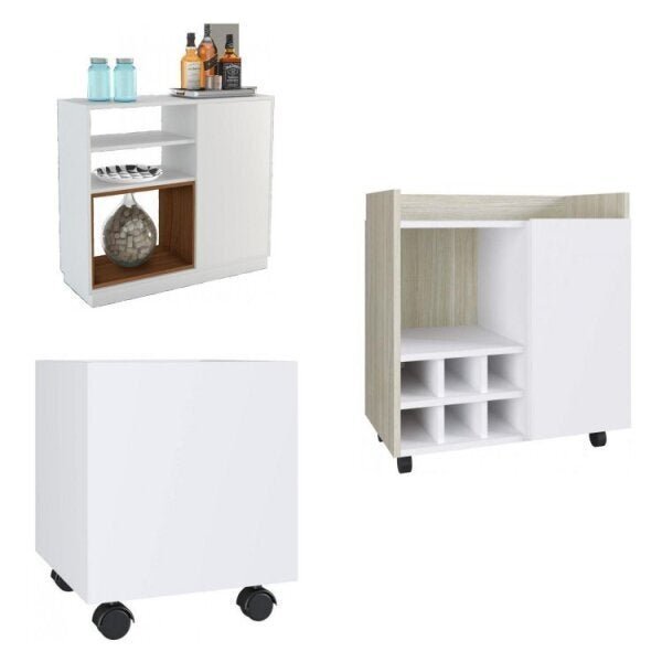 Conjunto Para Sala De Estar Aparador Cachepô E Bar