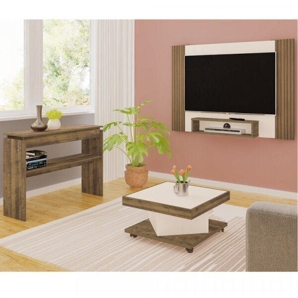 Conjunto Para Sala De Estar Cine, Com Painel, Mesa De Centro