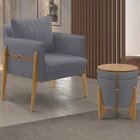 Conjunto Para Sala De Estar Com Poltrona E Puff Orion Veludo