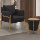 Conjunto Para Sala De Estar Com Poltrona E Puff Orion Veludo