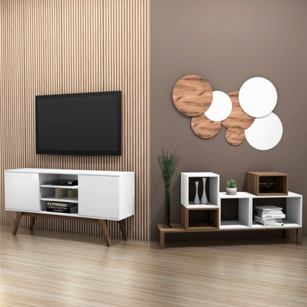 Conjunto Para Sala De Estar Com Rack Para Tv Até 65 Polegadas