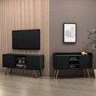 Conjunto Para Sala De Estar E Rack Para Tv Até 65 Polegadas E