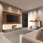 Conjunto Para Sala De Estar Lumina Com Rack, Painel Para Tv A