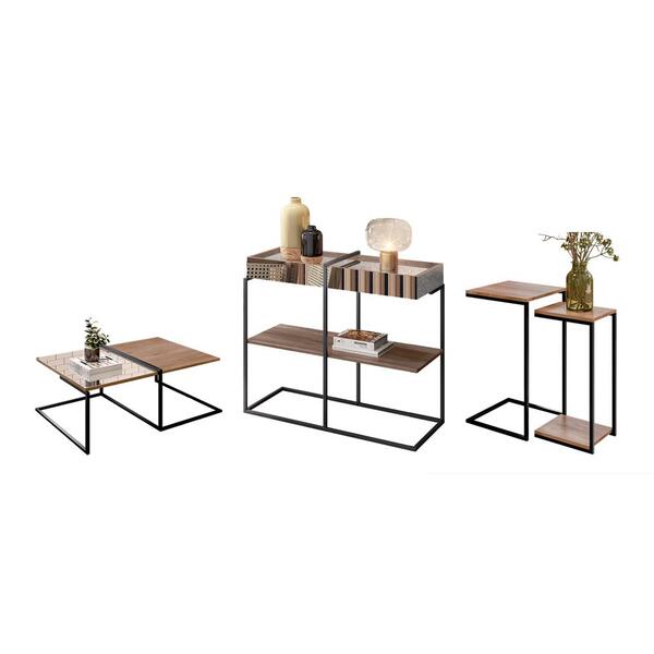 Conjunto Para Sala De Estar Osaka Demolição Preto