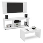 Conjunto Para Sala De Estar Painel, Rack E Mesa De Centro Dua