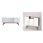 Conjunto Para Sala De Estar Rack E Buffet 3 Portas Elegance B